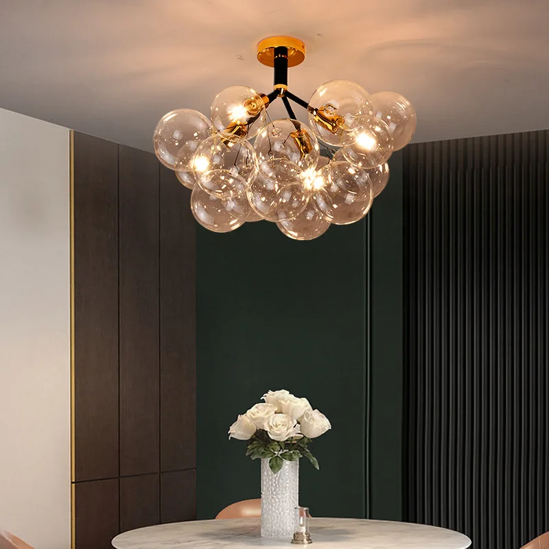 Modern Clear Bubble Ceiling lights High Quality Hardware Lampbody Ceiling Chandelier for Home Decor Ceiling Lamp Fixtures E27
