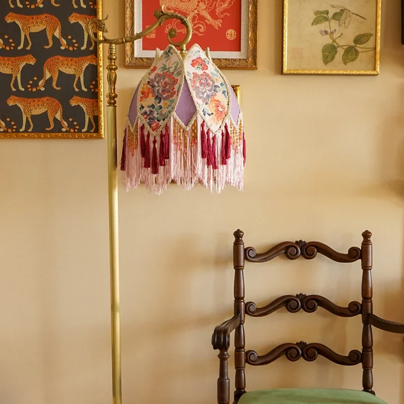 

Palace design brass bedroom living room atmosphere fishing floor lamp