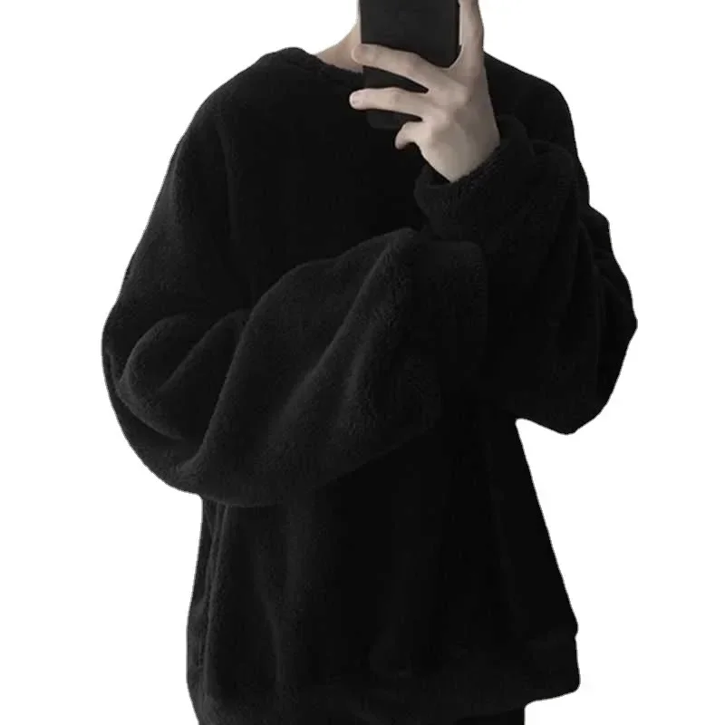 

Autumn Winter Coats Soild Sweet Hooded Men Harajuku Loose Casual Warm Hoodies Korean Ladies Fleece Pullover Female Sweatshirt