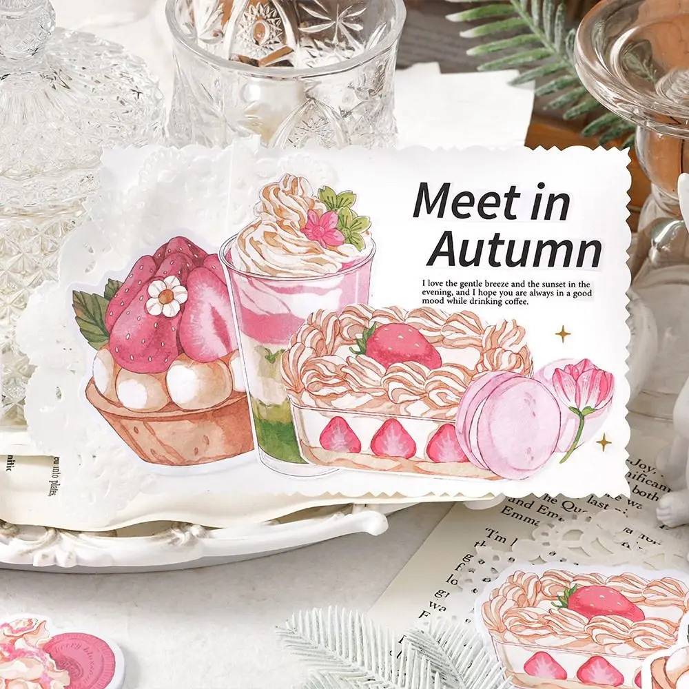 Cute Sobremesas Sticky Notes, Cartoon Notepad, Papelaria Notebook, 30 folhas