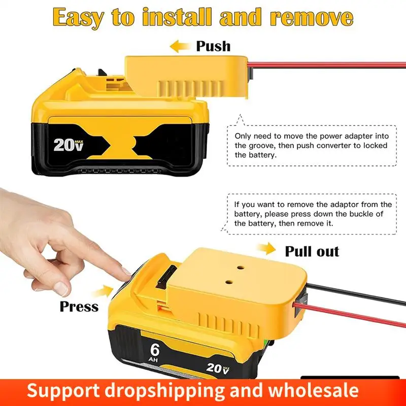 

AA86 понижающий преобразователь Aadpter для Dewalt 18V20vbattery, регулятор напряжения постоянного тока с улучшенной защитой низкого напряжения и переключателем
