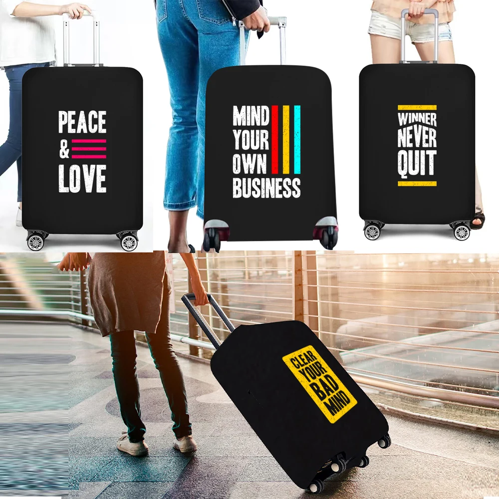 Thicker Travel Luggage Protective Cover Suitcase Case Cover Travel Accessories Elastic Phrase Printed Apply To 18-2inch Suitcase