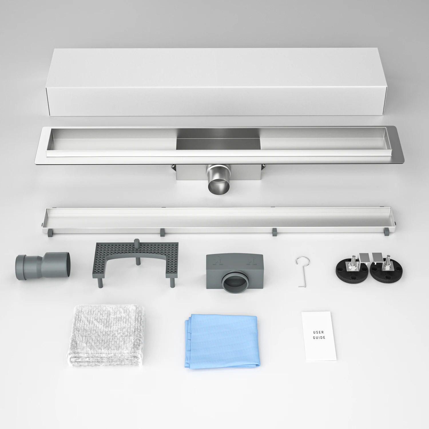 

Многофункциональный современный линейный душевой трап из нержавеющей стали 304 с крышкой, вставкой под плитку, длинный напольный слив с гидрозатвором-сифоном