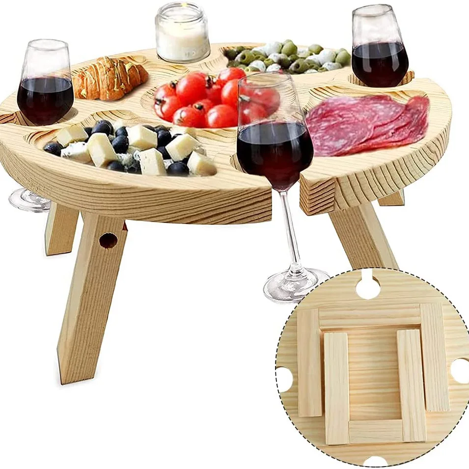 Outdoor Wine Table Camping Beach Folding Table 30cm Outdoor Picnic Foldable Portable Wine Table