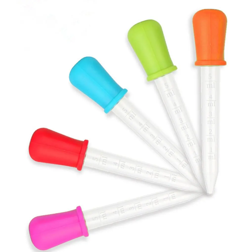 10pcs 5ml Small Silicone Plastic Pipette Dropper Feeding Medicine Liquid Eye Ear Pipette Dropper School Lab Experiment Supplies