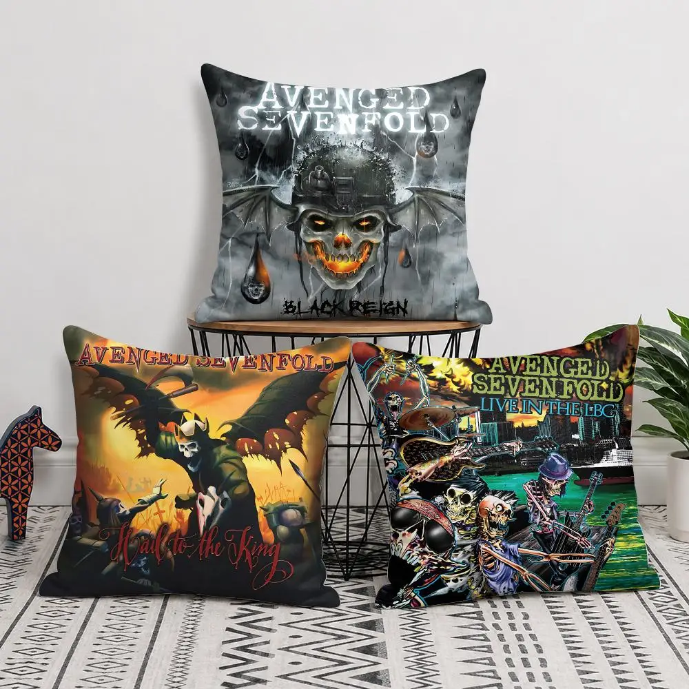 A-Avenged S-Sevenfold Cushion Cover Natural Linen Organic Fabric Double-Sided Printing Sofa Home Decor Gift Pillow Cover