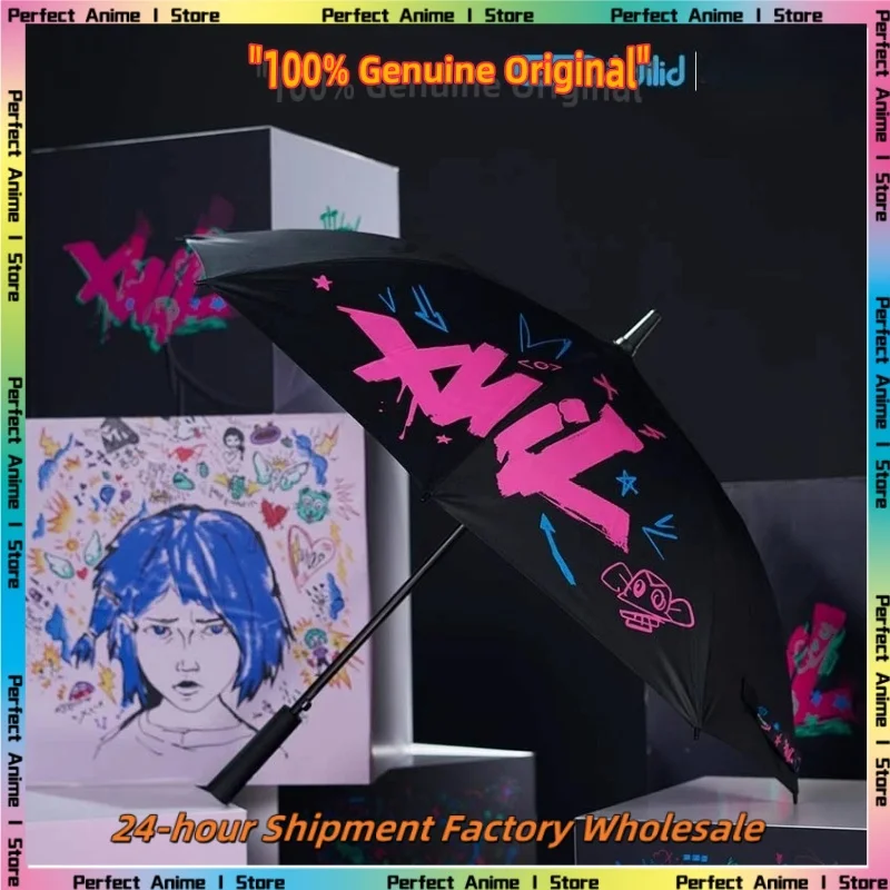 

LOL Bilibili Goods Joint Model Battle of Two Cities Jinx Проекционный зонт с длинной ручкой Подарок Коллекция подарков