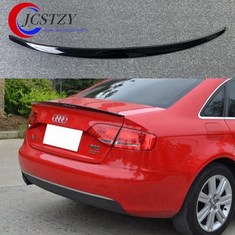 JCSTZY ABS Plastic Unpainted Tail Wing Primer Color Rear Spoiler 1Pcs For Audi A4 B8 B8.5 B9 Spoiler 2009 - 2016