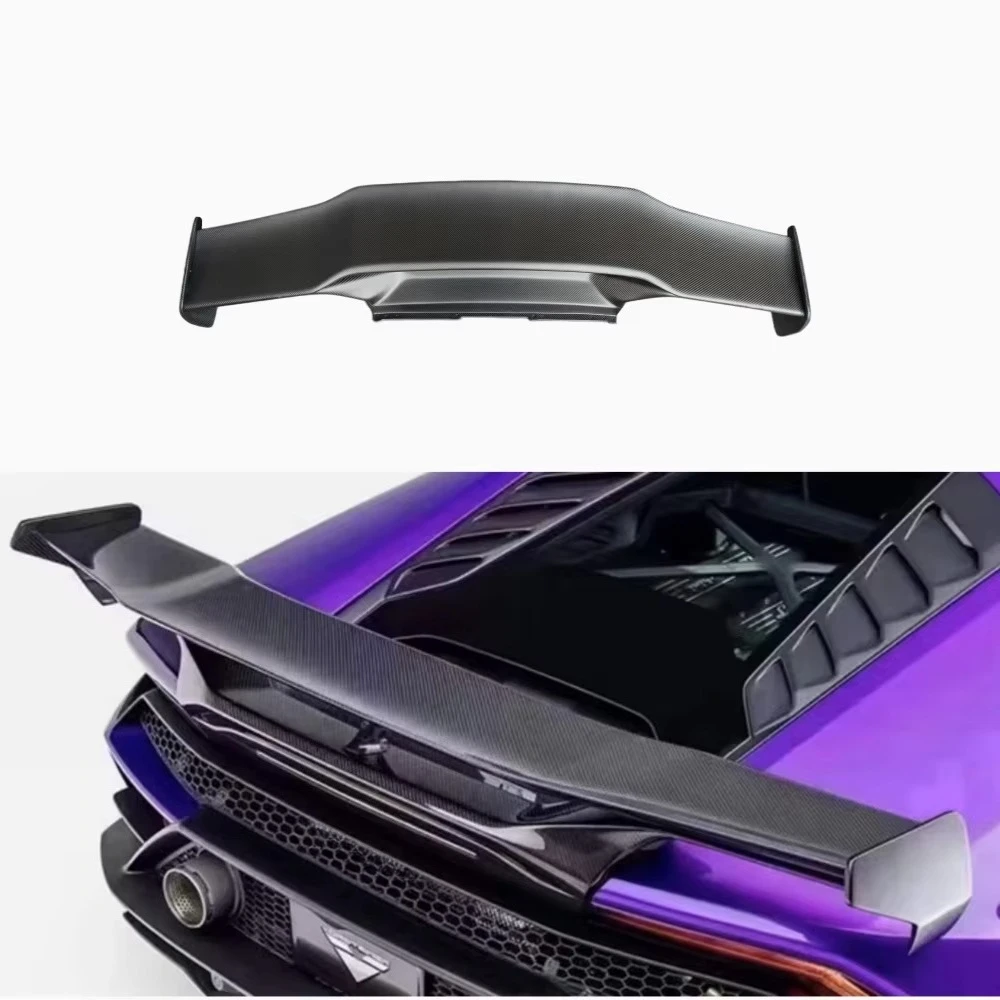 New Style Matte Carbon Fiber Rear Spoiler Body Kit for Lamborghini Huracan LP580 LP610 EVO Upgrade, Large Tail Wing Kit