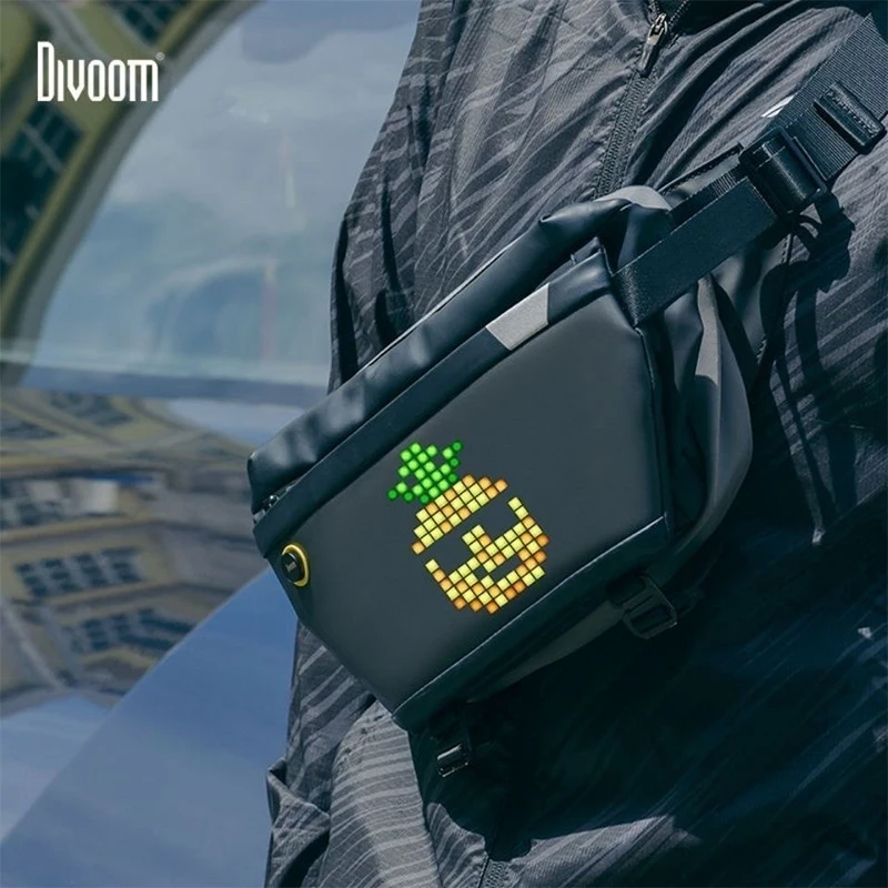 Torba na ramię Pixel Crossbody Torba sportowa na zewnątrz Wodoodporna torba na klatkę piersiową Funkcja podmiejska Plecak motocyklowy LED