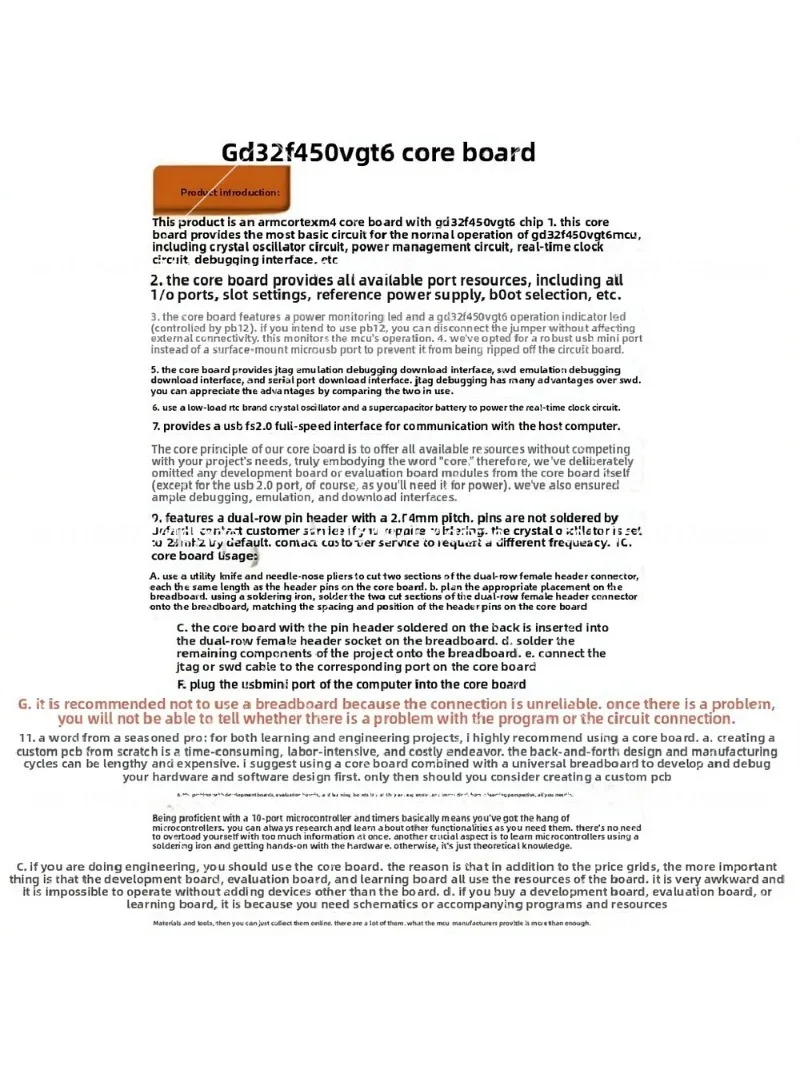 GD32F450VGT6 Core Board Minimum System Development Board Learning Board GD32F450 VG Mini