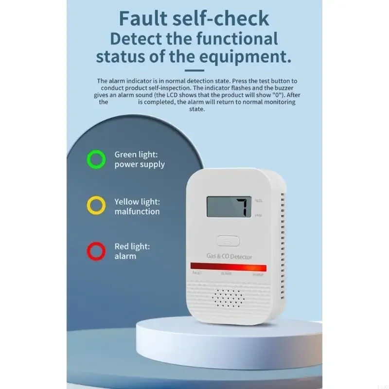 نظام إنذار تسرب الغاز ذو الاستجابة الفورية مع وظيفة تخزين الذاكرة بشاشة LED مناسبة للغرف المتعددة 896C #3