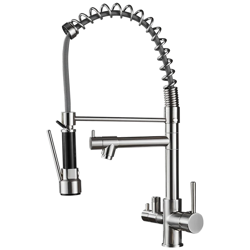 Lavabo à légumes rotatif pour lave-vaisselle, corps en cuivre, purification de l'eau, interrupteur indépendant 3 en 1, évier de cuisine chaud