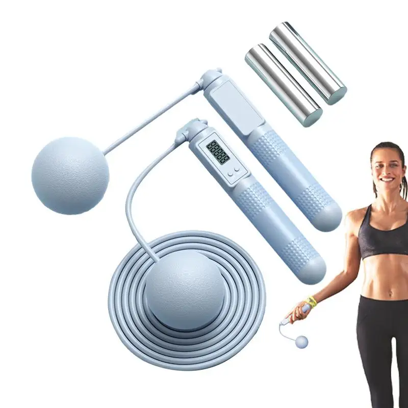 

Adjustable Jump Ropes Skipping Rope With Counter Portable Jump Rope With Counter With Timer Silicone Handles Adjustable Digital