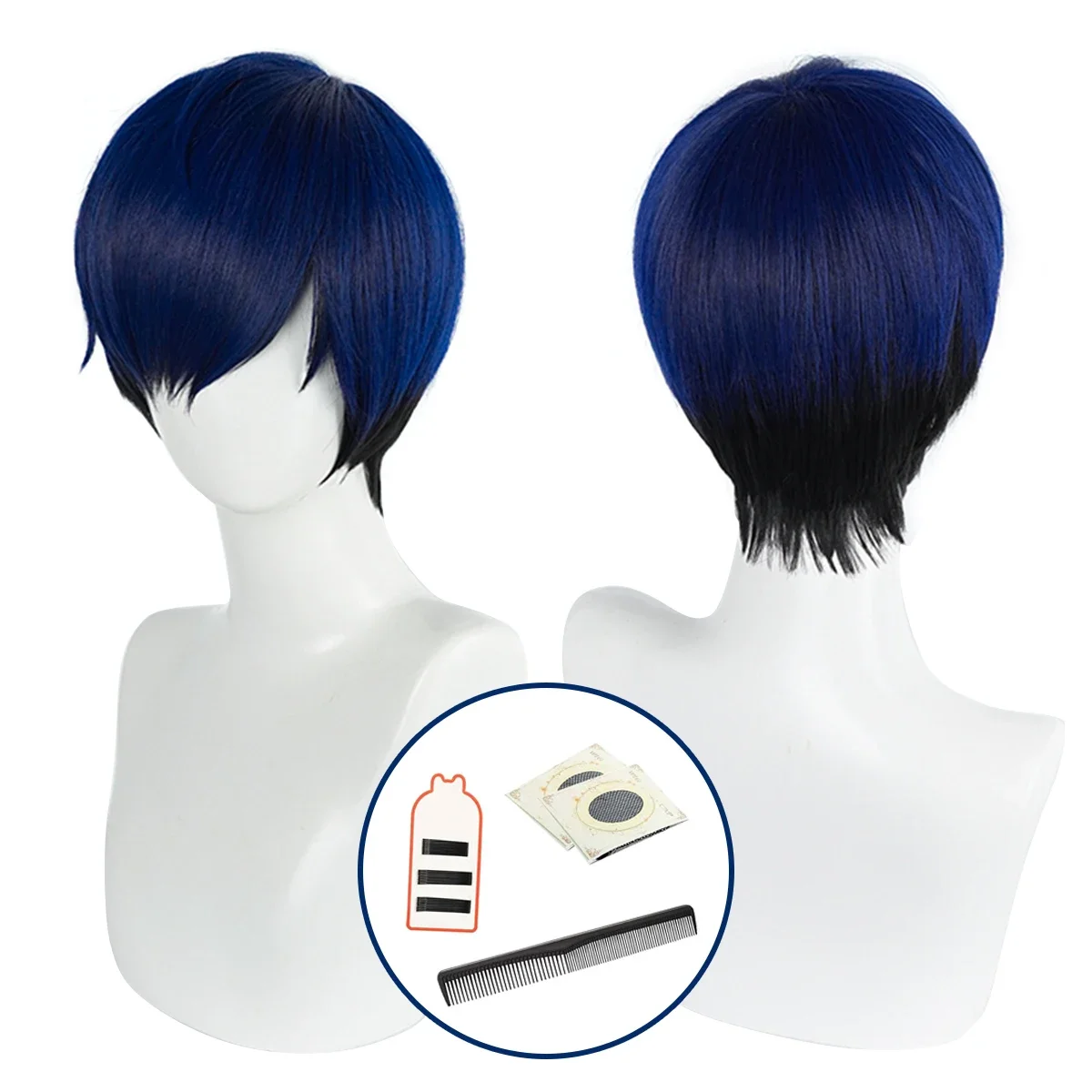 

Cosplay Game P3 Makoto Yuki Cosplay Wig Rose Net Synthetic Fiber Adjustable Size Heat Resistant Cap Comb