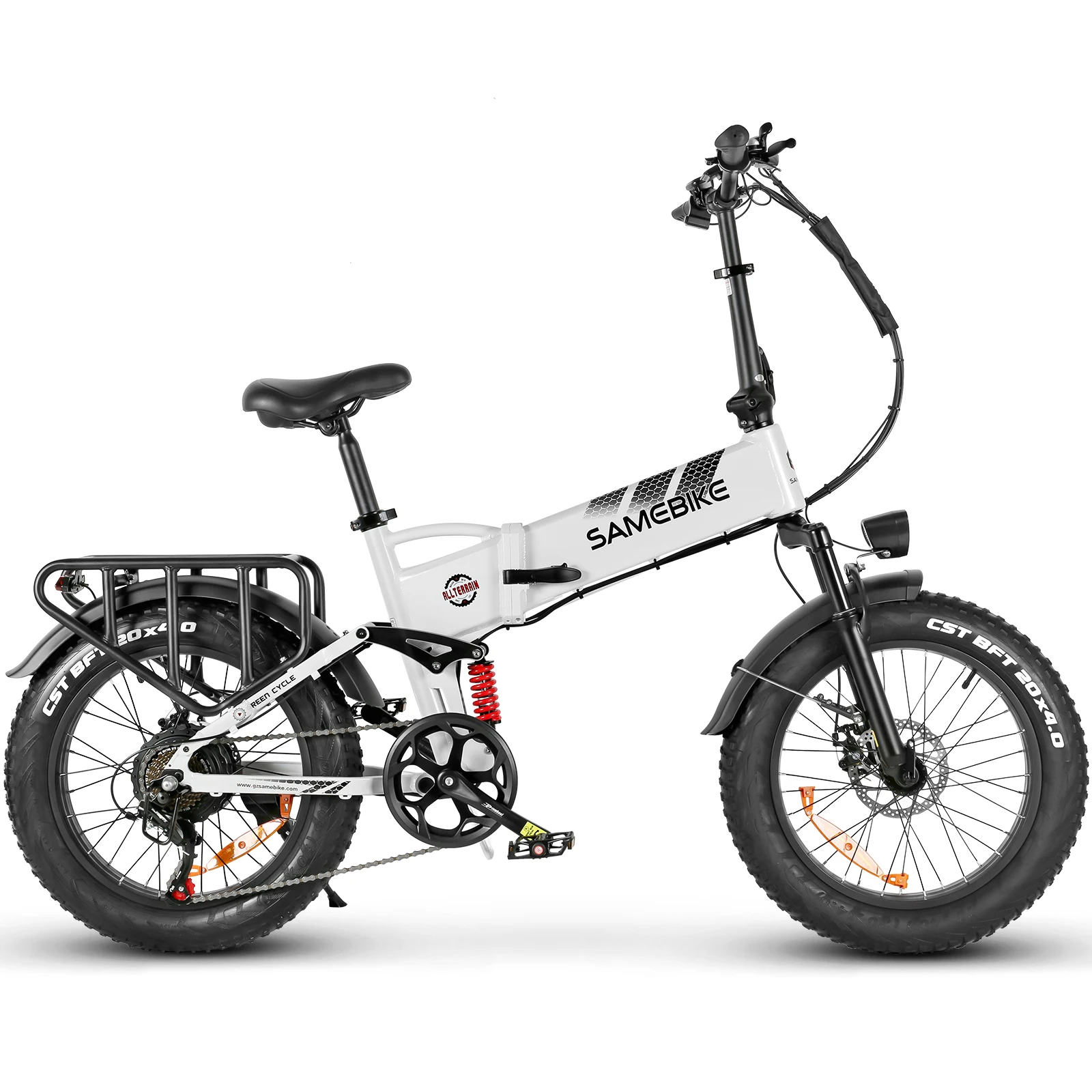 Samebike RS-A02 Pro Opvouwbare Elektrische Fiets voor Volwassenen, 20x4.0 Inch Vetband Mountainbike met 48V 15Ah Verwijderbare Batterij