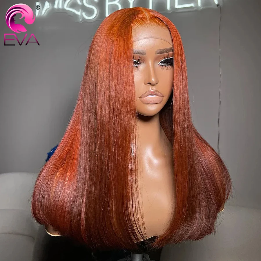 13x4 13x6 HD الدانتيل الباروكة الأمامية الزنجبيل البرتقالي مستقيم الدانتيل الجبهة خصلات الشعر المستعار الإنسان للنساء Preplucked 5x5 6x6 HD الدانتيل إغلاق شعر مستعار #2