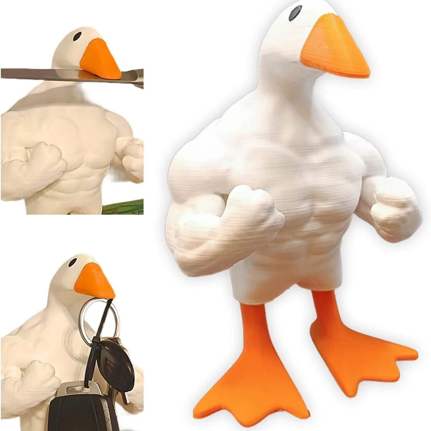 Muscle man Duck Magnet ornaments Home garden design ornaments Magnet key storage ornaments resin