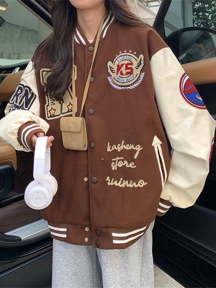 

Baseball Jackets Navy Womens Spring-Autumn Rainproof Sequined Zipper Buttoned Quilting Stretchy Sporty Feminine Anorak Casual OL