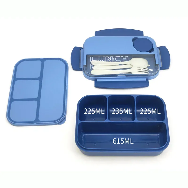 

Oven Sealed Bento Box for Student Office Workers Food Containers 1300ml Lunch Box with Spoon Fork Compartment Portable Microwave