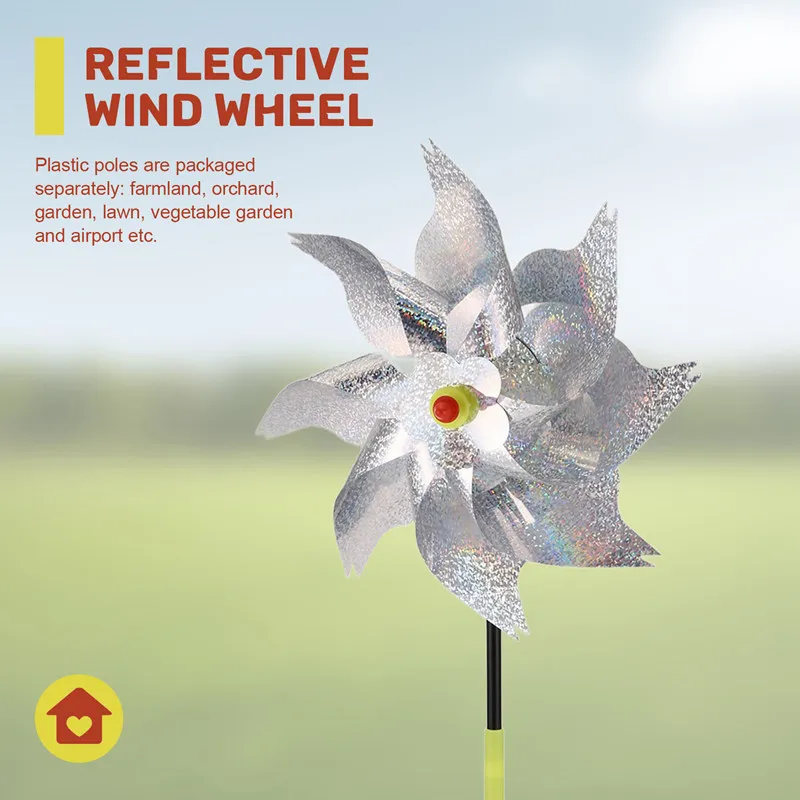 AT43-3 Pieces Windmills, Bird Repellent,Fruit Garden,Reflective Windmill, Bird Repellent, Bird Repellent, Reflective Windmill