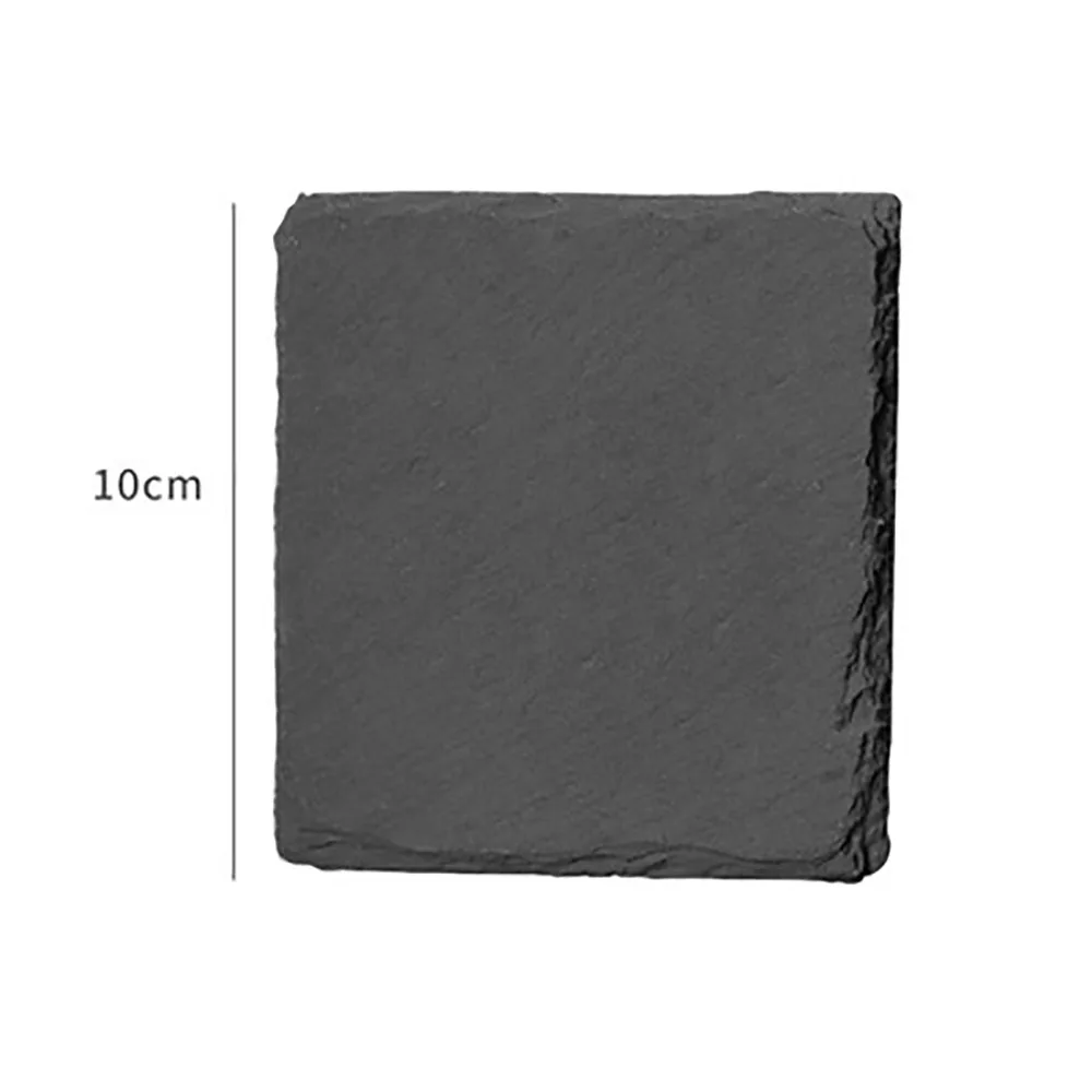 Natural Slate Stone Slab Natural Slate Coaster Heat Resistant Anti Slip Drink Coaster Japanese Style Reusable Cup Rock Coaster