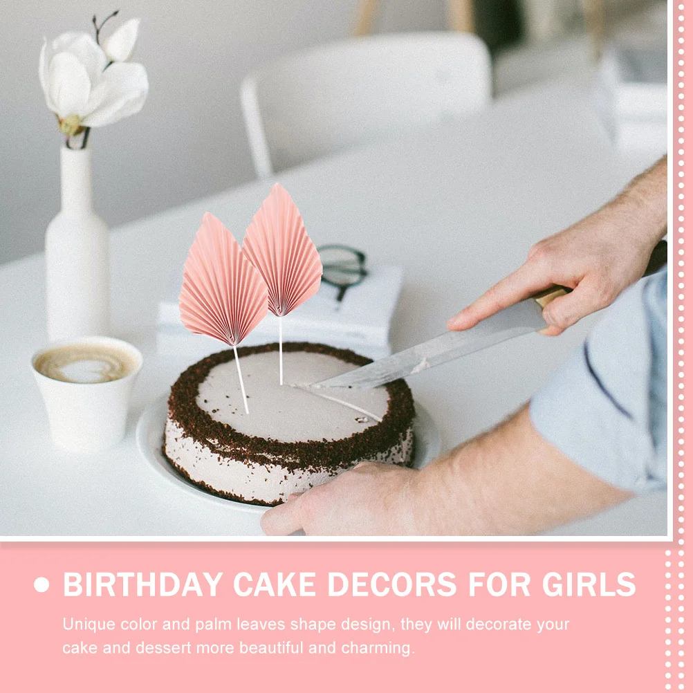 

16Pcs Cake Insert Decorative Accessories Stylish Palm Leaf Picks for Cupcakes Desserts Donuts Birthday Party Celebration