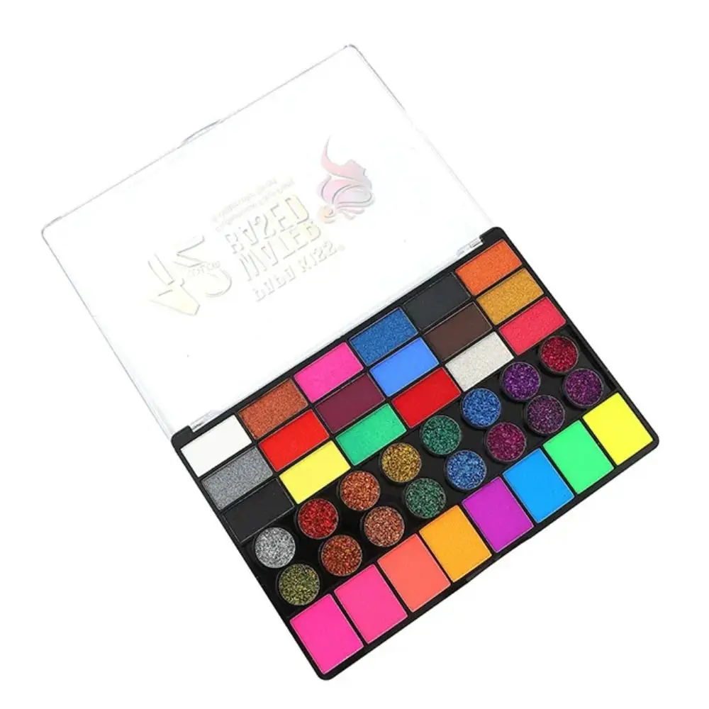 หลายสี Body Face Painting Kit แต่งหน้าสีสัน Body Art ภาพวาดยาวนานปลอดสารพิษ Face Painting Palette Party