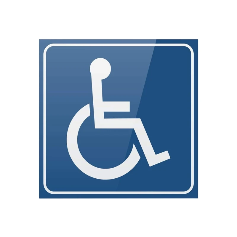 Disabled Wheelchair Symbol Compliant Handicap Access Sign Pack of 10,Blue Window Sticker Decal 3''/4''