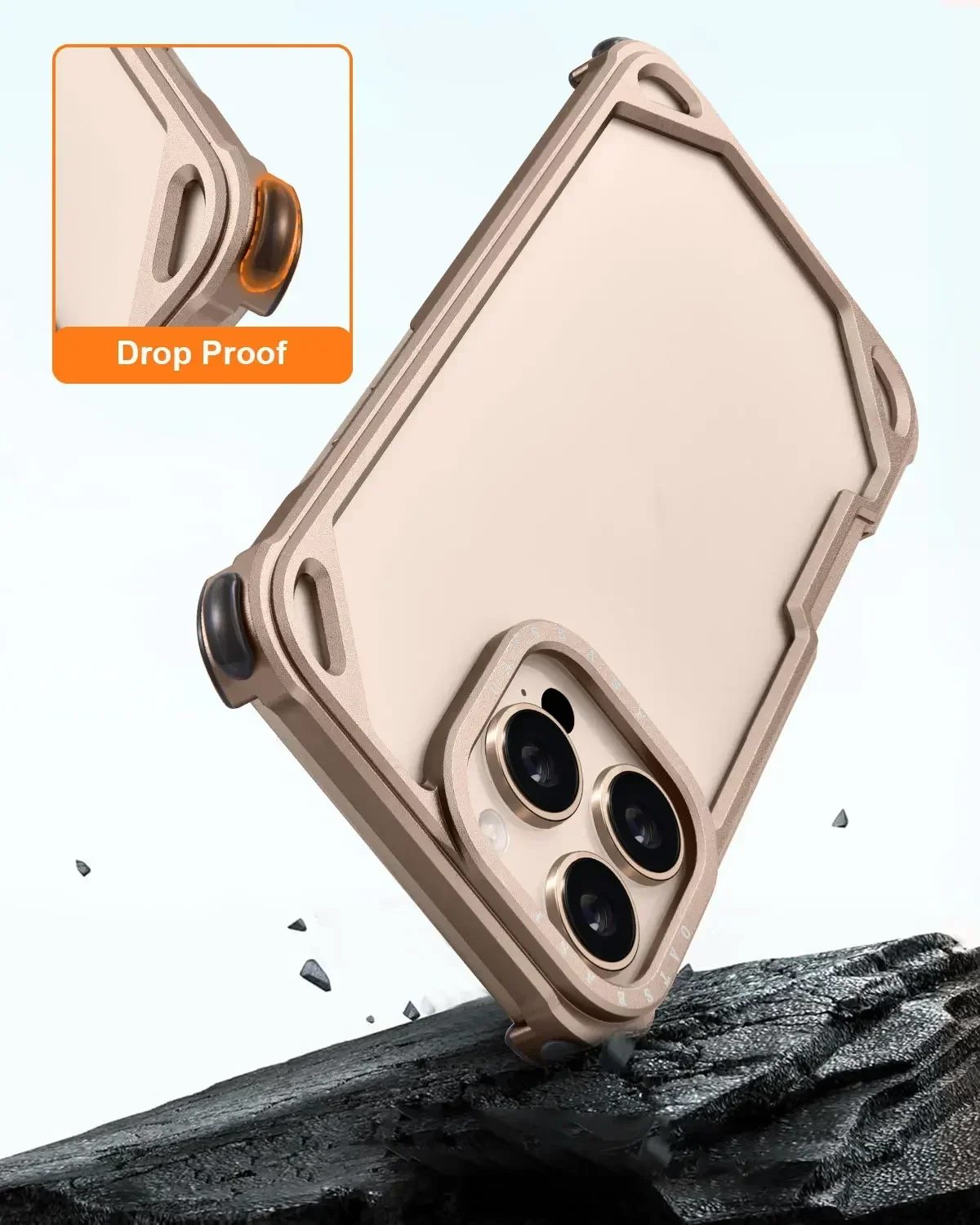 Eary-funda de teléfono de Metal minimalista para iPhone 16 15 Pro Max, cubierta protectora ultrafina de aleación de grado minimalista a prueba de golpes