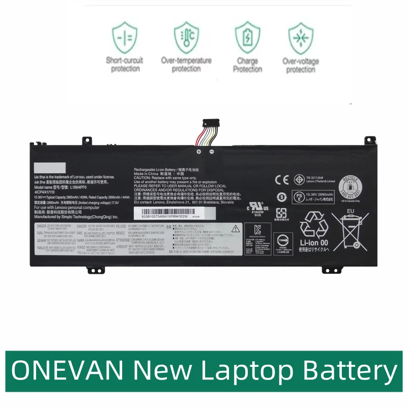 

ONEVAN New L18M4PF0 Laptop Battery For Lenovo 14S-IWL V540S Pro 13 14IWL S540-14-IWL 13S-IWL 20R90071GE L18C4PF0 L18D4PF0