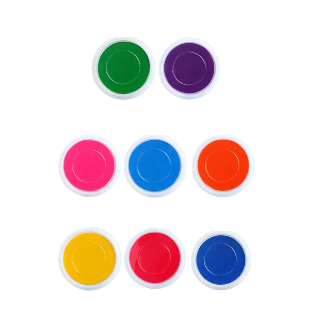 

8pcs Large Hand Ink Pad Stamp Pad 8 Colors Washable Finger Palm Ink Stamps for Kids Children rainbow ink stamps