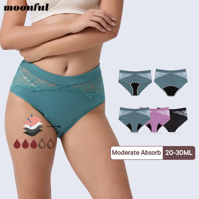 Majtki menstruacyjne dla kobiet, koronkowe majtki na okres, majtki z wysokim stanem, chłonne majtki na menstruację, majtki higieniczne zapobiegające przeciekaniu, majtki na okres.