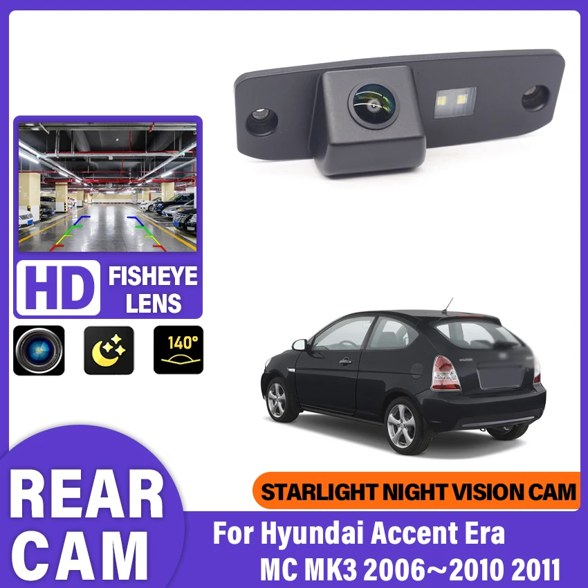 HD Fisheye Rear CameraFor Hyundai Accent Era MC MK3 2006 2007 2008 2009 2010 2011   Night Vision Backup Parking Reversing Camera view 6