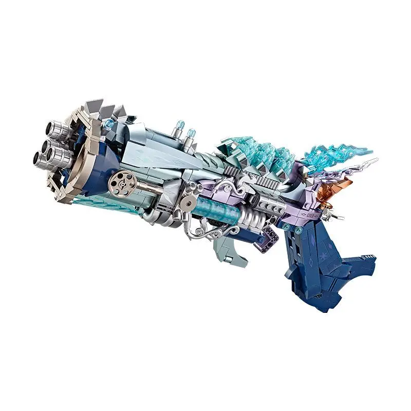 New MOC Steampunk Weapon Gun Flame Rose Frost Siren Assembly Building Blocks Ornaments Children Boy Holiday Gift Toy Collection