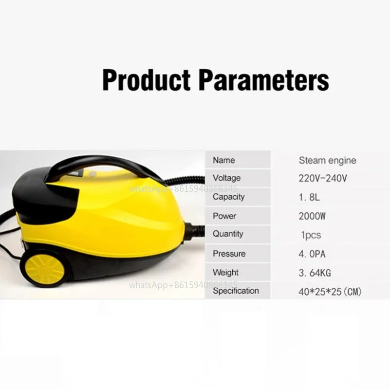 High Steam Cleaner Kill Mites Disinfector Home Kitchen 2000W  Electric Steam Cleaner for Stain Removal, formaldehyde, Floor, car - view 5