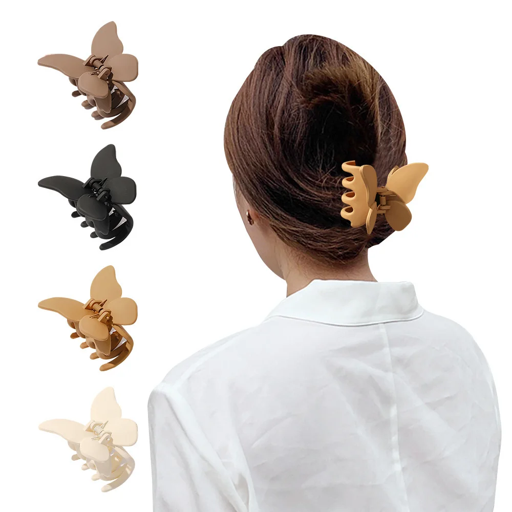 Women Hair Clip Claws 2022 New Solid Sweet Butterfly Hairpins Barrette Crab Hair Clips Headwear for Girls Hair Accessories