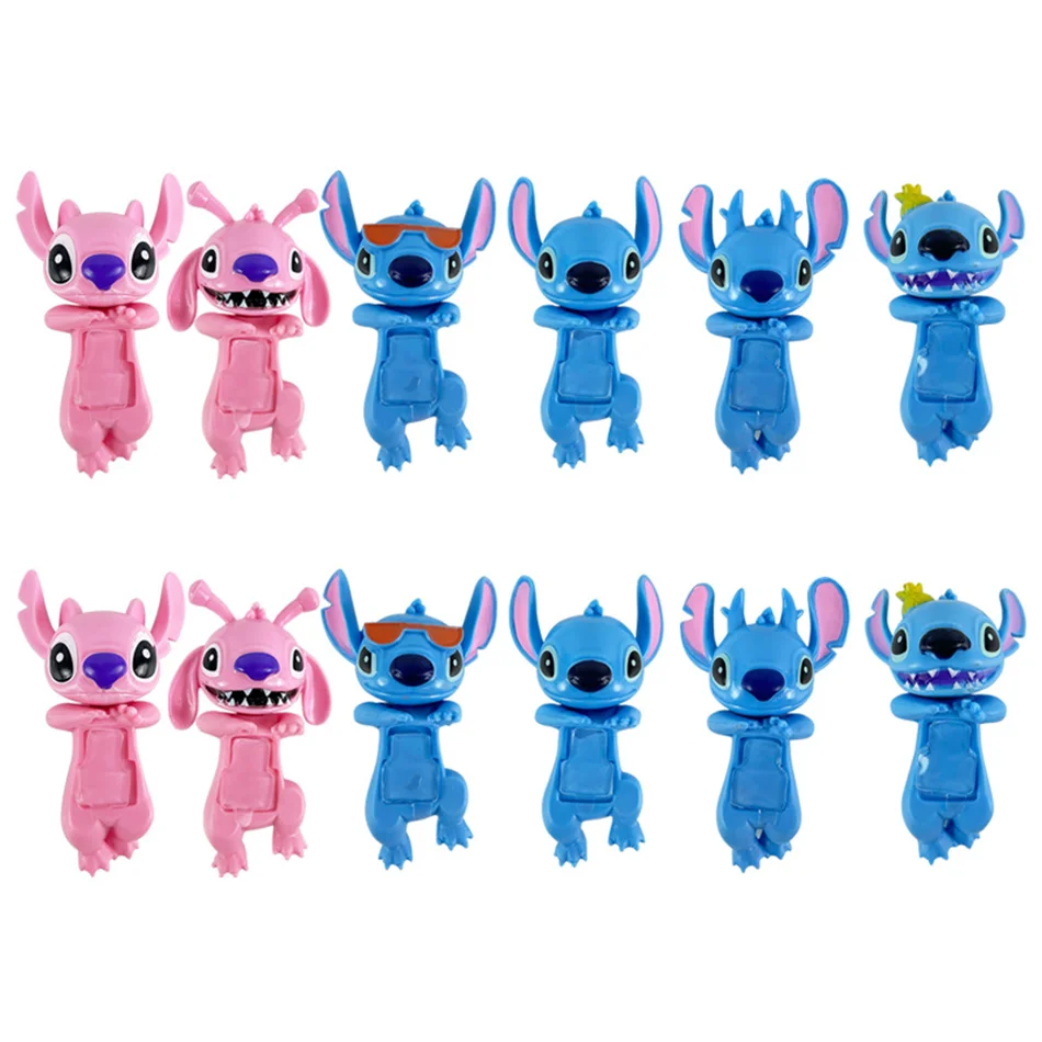 Disney Stitch Lie Prone Series Box Car Phone Toy Doll Decoration Stitch Mysterious Box Sonny Angel For Kid Birthday Gift