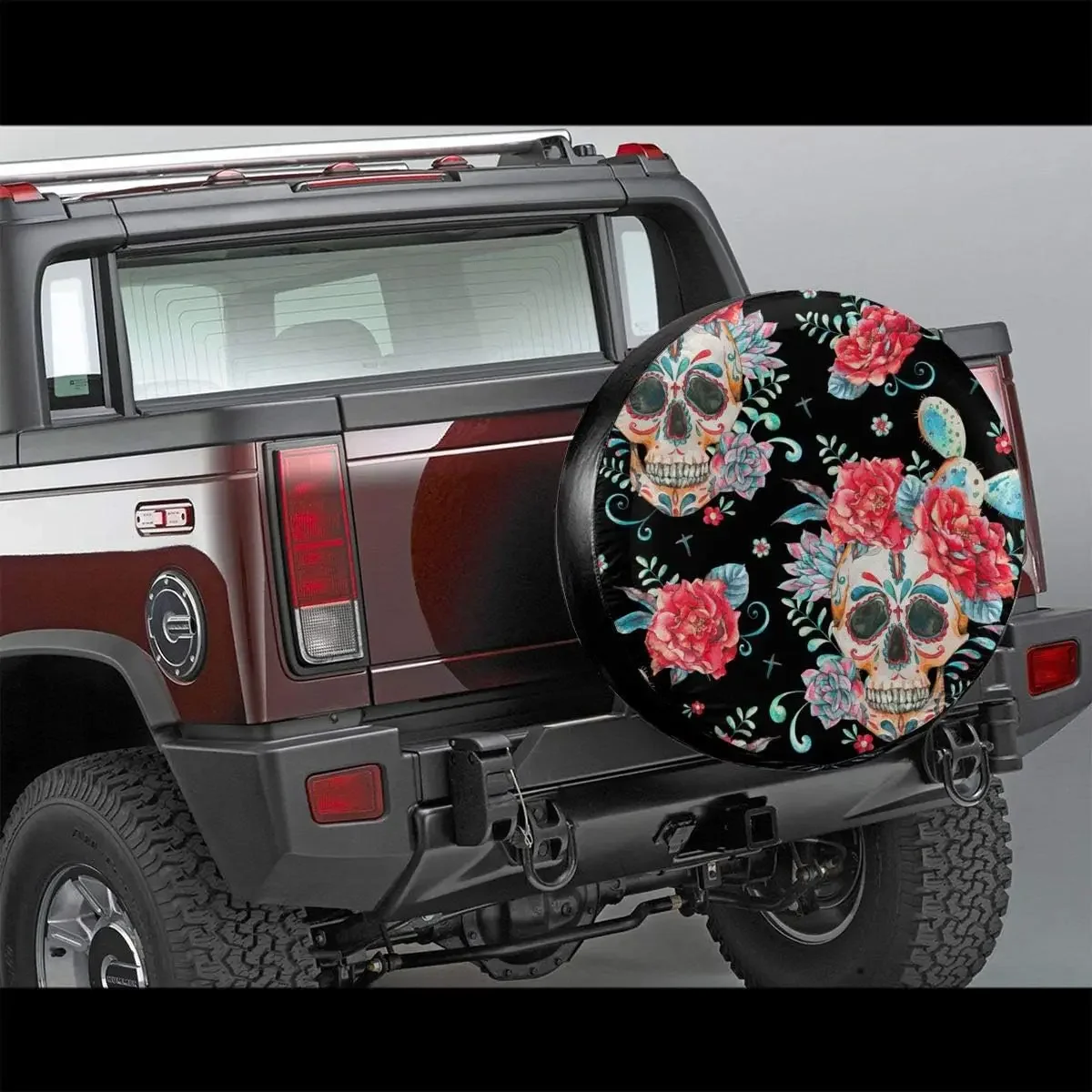 Spare Tire Covers Vintage Watercolor Skulls Roses Cactus Spare Tire Covers Waterproof Wheel Cover for Truck SUV Travel Trailer