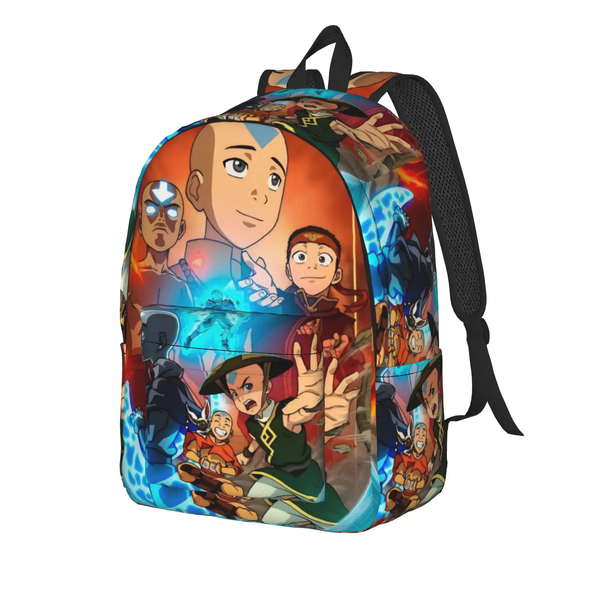 Aang Teenage Backpack Outdoor High School Work Avatars Airbende Anime Daypack for Men Women College Shoulder Bag