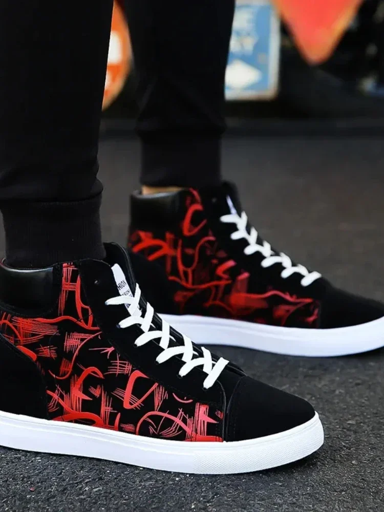 

Spring Winter Male Casual Vulcanized Shoes Student Tenis Masculino High Top Canvas Shoe for Men Fashion Platform Sneakers
