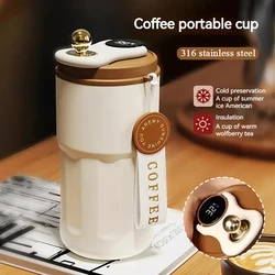 450Ml Insulated Cup 316 Stainless Steel Coffee Cup Temperature Digital Display Portable Sport Water Bottle Universal Water Cup