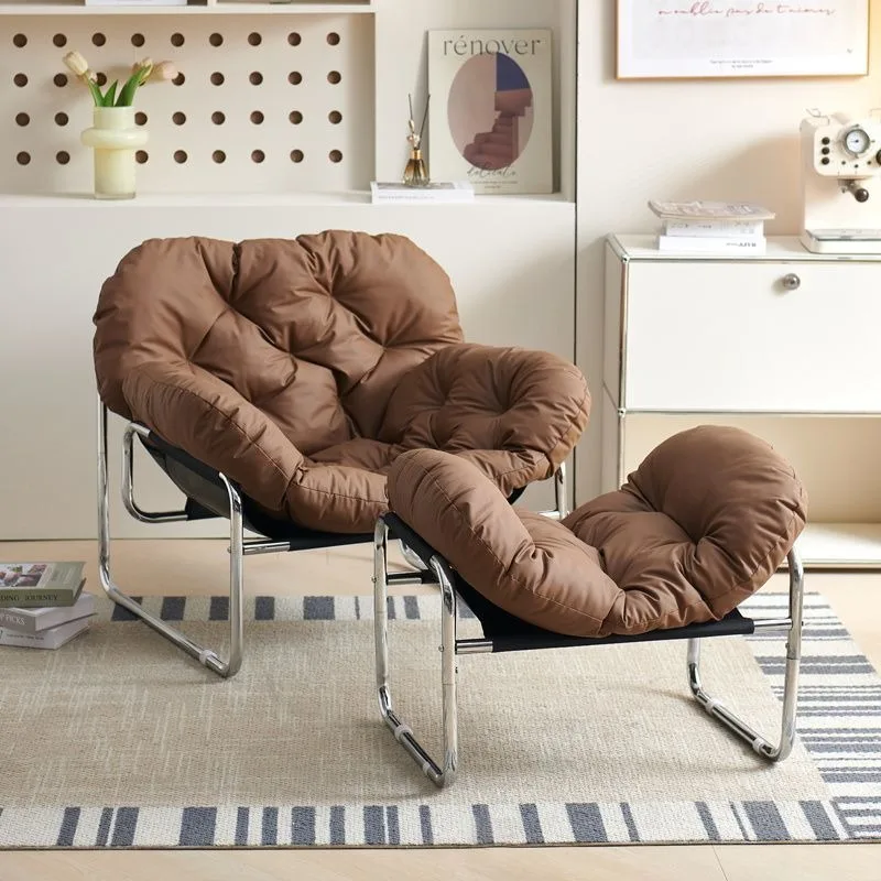 Single Sofa Chair Minimalist Light Luxury Living Room Lazy Casual Cream Medieval Bauhaus Style Retro Chair image 5
