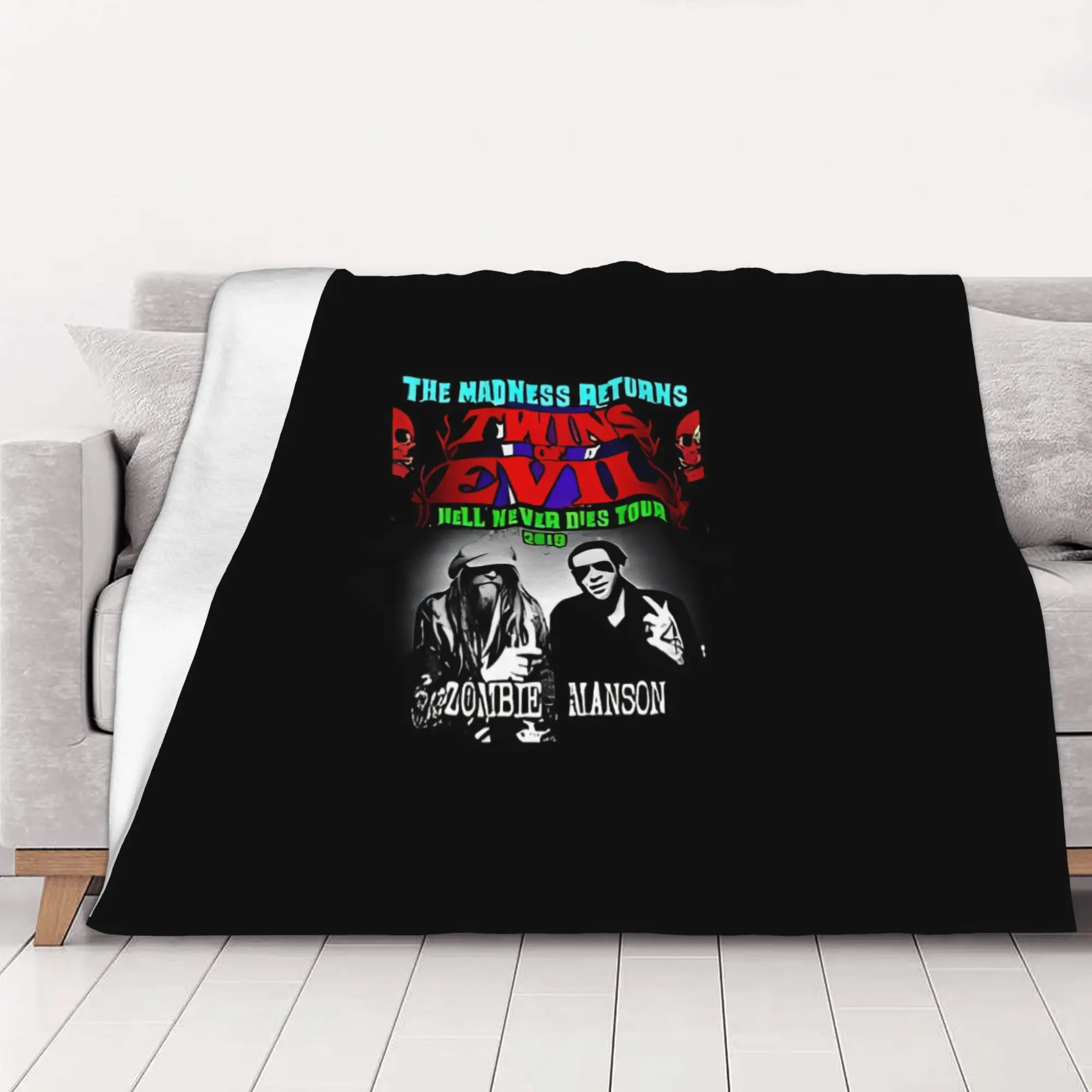 1PC home  Decor Rob Zombie Manson Hell Never Dies Tour  Blanket Throw Blanket New the robzombie Novelty Warm Blanket All Season