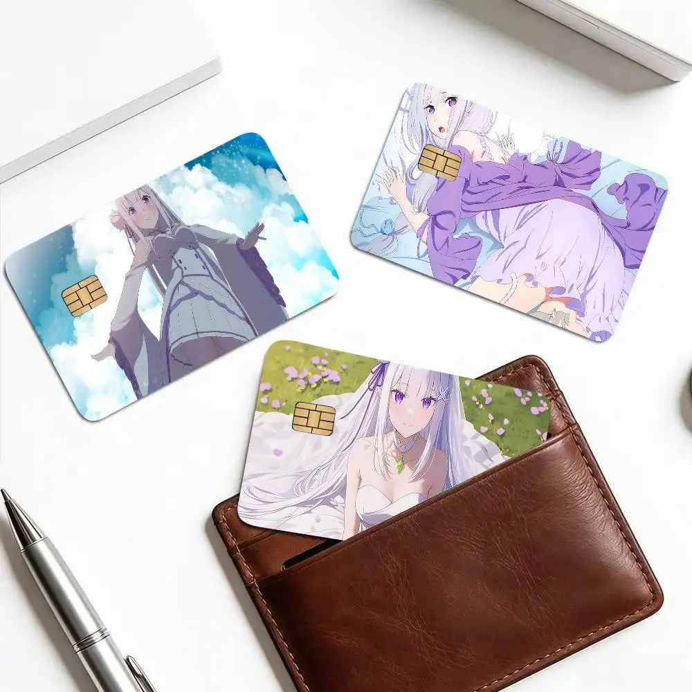 Emilia Animation Re Life In A Different World From Zeroc Art Print Credit Card Skin Waterproof PVC Bank Card Decal