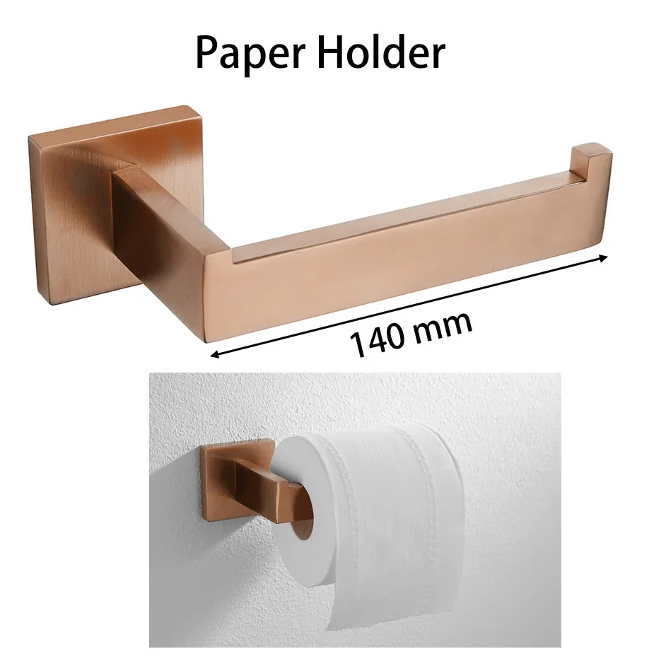 Geborsteld roségouden handdoekenrek, badjashaak, badkamerbeslagaccessoires