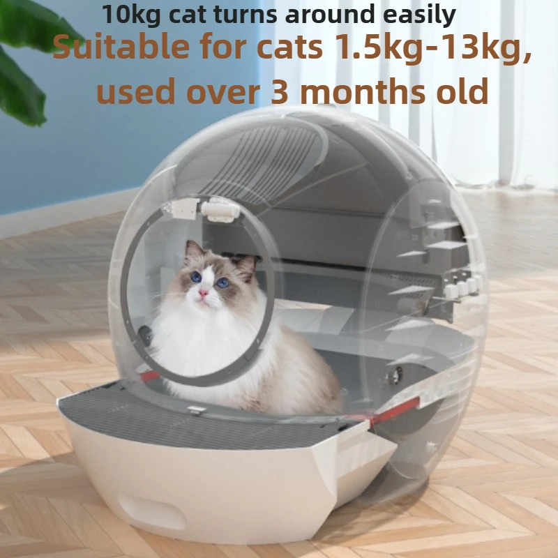 Automatic Self Cleaning Cat Litter Box Extra Large with APP Smart Health Monitor Litter Box 80L UV Closed Cat Tray Pet Products