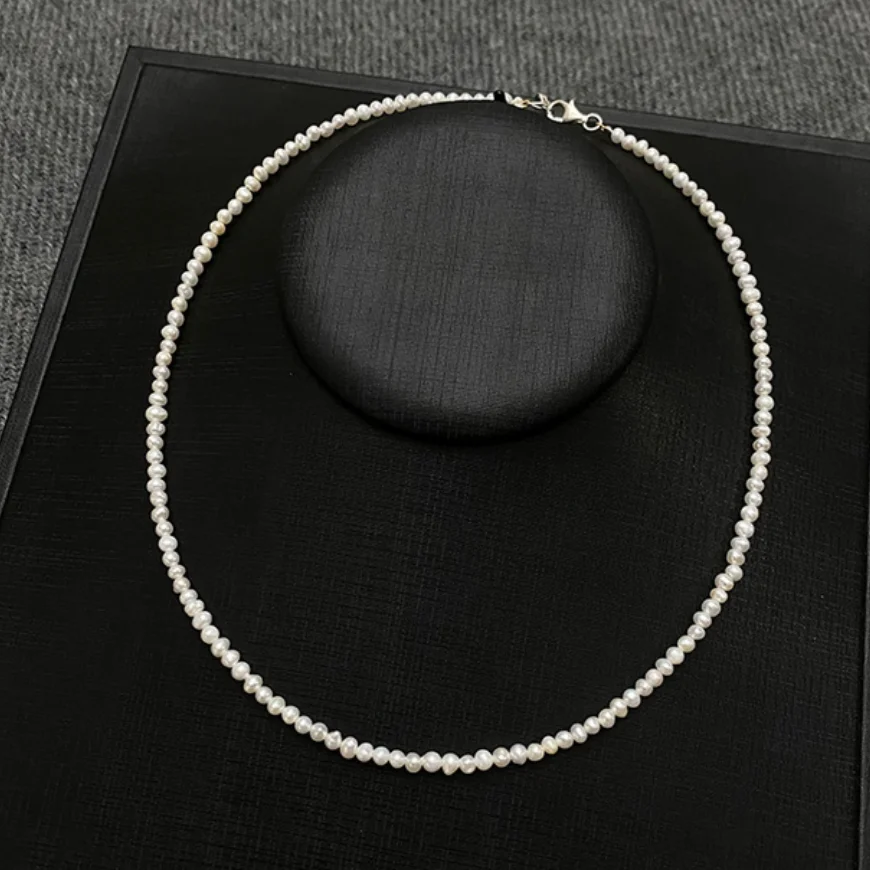 

Vingage 16" 3-4mm White Cultured Pearl Necklace 870