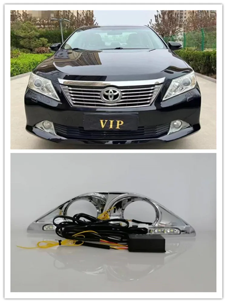 

Дневные ходовые огни светодиодный DRL для Toyota Camry 2012 2013 2014, водонепроницаемые дневные огни с динамическим поворотным сигналом 12 В