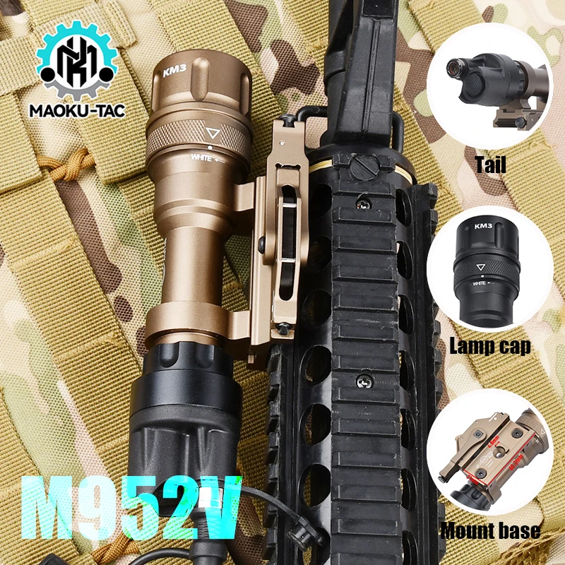 

Tactical Metal Strobe M952V LED WADSN SF Flashlight With M93 QD Mount Weapon Light 20mm Picatinny Rail Airsoft Hunting Lamp